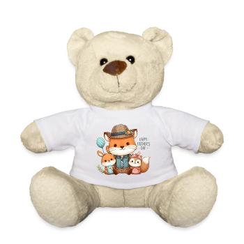 Cute father's day family - Teddy Bear - white - Front
