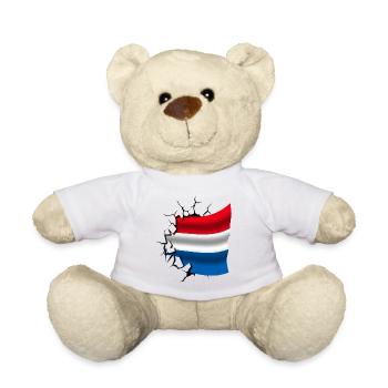 Bandera de Paises Bajos - Netherlands - Flag - Teddy Bear - white - Front