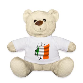 Flag of Ireland - Ireland - Flag Broken Design - Teddy Bear - white - Front