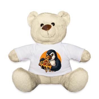 Entschlossener Pinguin Pizza Italienisches Essen - Teddy - Weiß - Vorne