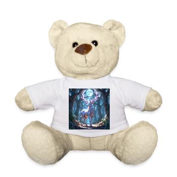 Krafttier Hirsch am Mondlicht - Teddy - Weiß - Vorne
