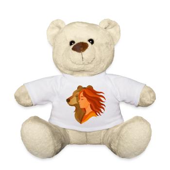 Harmony between Girl and Bear - Friendship - Teddy Bear - white - Front