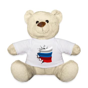 Flag of Russia - Russia - Flag Broken Design - Teddy Bear - white - Front