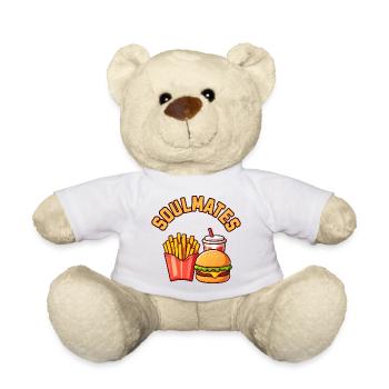 Soulmates Burger Fries Soda - Teddy Bear - white - Front