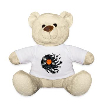 Vinyl Splash – Retro Music Style - Teddy Bear - white - Front