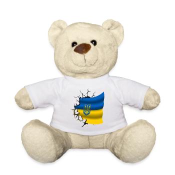 Flag of Ukraine - Ukraine - Flag Broken Design - Teddy Bear - white - Front