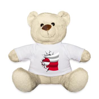 Bandera de Groenlandia - Greenland - Flag Broken - Teddy Bear - white - Front