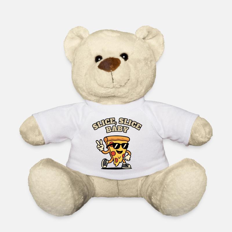 Slice Slice Baby: Pizza Slice mit Sonnenbrille. - Teddy - Weiß