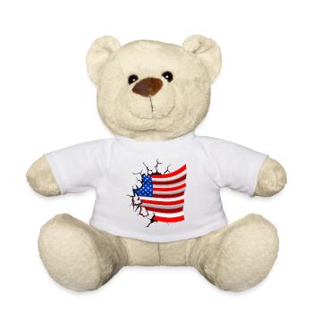 Flag of the United States - USA - Flag Broken Desi - Teddy Bear - white - Front