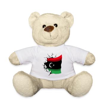 Flag of Libya - Libya - Flag Broken Design - Teddy Bear - white - Front