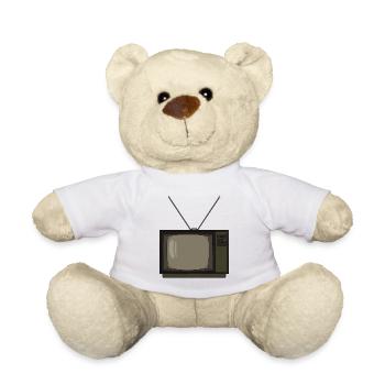 Vieux téléviseur des années 80 Nostalgie des années 90 - Nounours - blanc - Devant