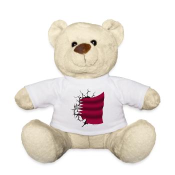 Flagge von Katar - Katar - Flagge gebrochenes Design - Teddy - Weiß - Vorne
