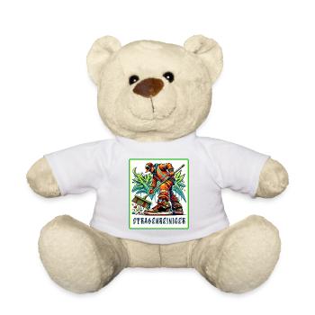 Nettoyeur de rues dans le style graffiti - Nounours - blanc - Devant