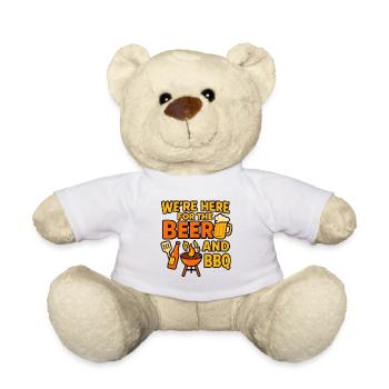 WE'RE HERE FOR THE BEER AND BBQ - Teddy Bear - white - Front