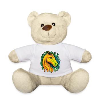 Neon Pferdekopf - Teddy - Weiß - Vorne