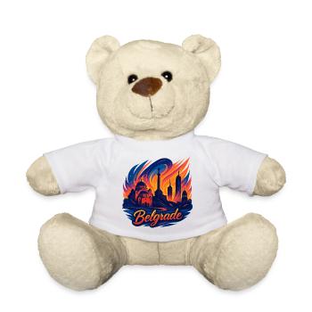 Belgrade Capitale Serbie Silhouette Cadeau - Nounours - blanc - Devant