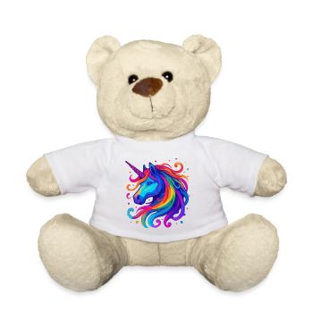 Regenbogen Einhorn - Teddy - Weiß - Vorne