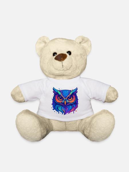Neon-Eule - Teddy - Weiß