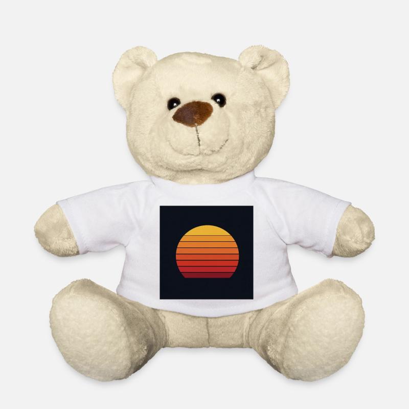 Design rétro coucher de soleil - Nounours - blanc