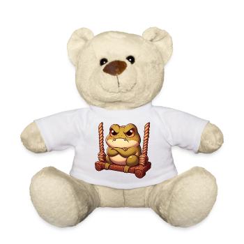 Mürrischer Frosch Kröte Schaukeln Genervt Angry - Teddy - Weiß - Vorne