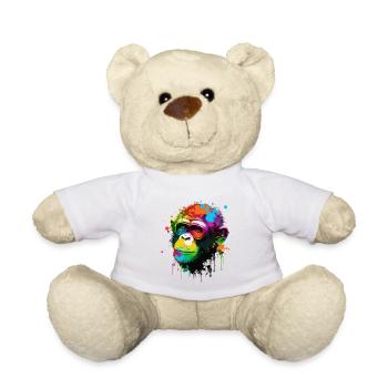 Bunter Schimpanse - Teddy - Weiß - Vorne