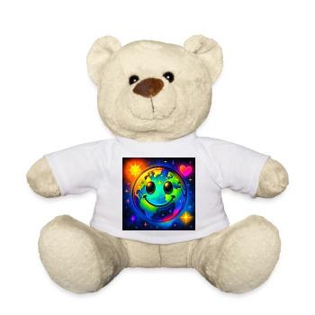 Farbige Glückserde im Neon-Universum - Teddy - Weiß - Vorne