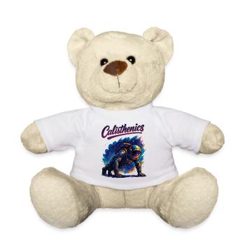 Calisthenics Astronaut Push-ups Gift - Teddy Bear - white - Front
