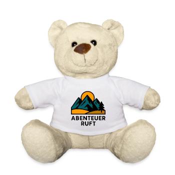 Mountain motif with sunrise - Teddy Bear - white - Front