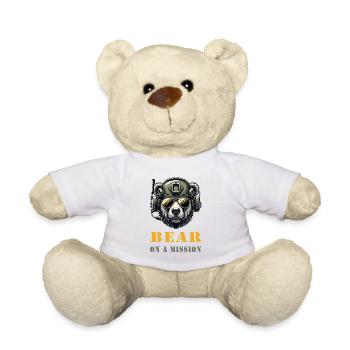 Bear in Mission / Military Design - Teddy Bear - white - Front