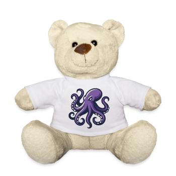 Oktopus lila Künstler - Teddy - Weiß - Vorne