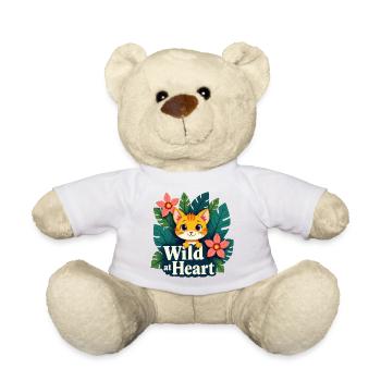 Wilder Katzenfreund mit Blumenmotiven - Teddy - Weiß - Vorne