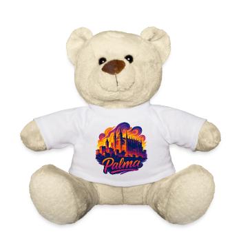 Palma Hauptstadt Mallorca Silhouette Geschenk - Teddy - Weiß - Vorne