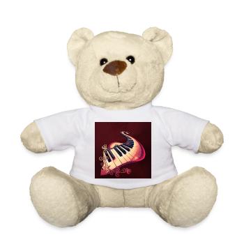 Elegance in motion: the curved piano. - Teddy Bear - white - Front