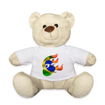 Drapeau du Brésil - Brésil - Ninja - Nounours - blanc - Devant
