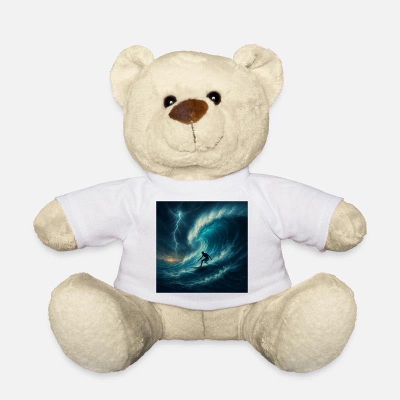 Storm Surfer - Surfen auf riesiger Welle - Teddy - Weiß