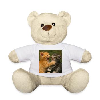Cousins chats sauvages au combat - Nounours - blanc - Devant