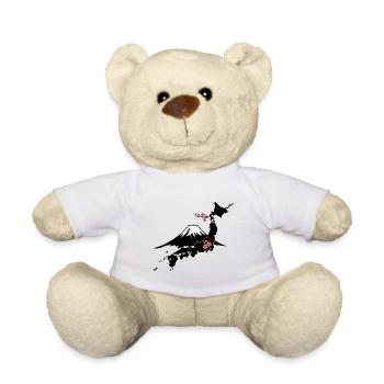 Berg Fuji mit Kirschblüten - Teddy - Weiß - Vorne