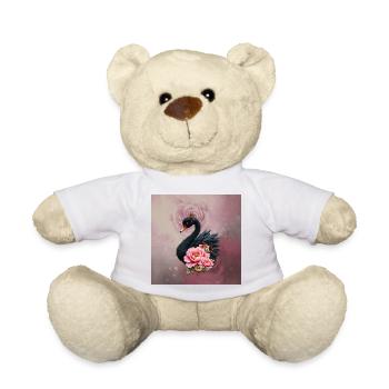 A touch of pink and the glow of a swan. - Teddy Bear - white - Front