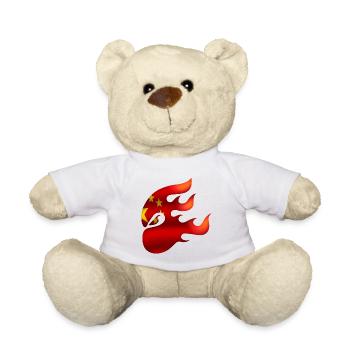 Drapeau de la Chine - Chine - Ninja - Nounours - blanc - Devant