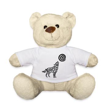 Der schwarze Wolf und der Mond - Teddy - Weiß - Vorne
