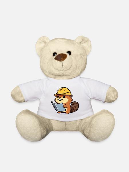 Biber Baumeister Bob Plan der Bauarbeiter Bauherr - Teddy - Weiß