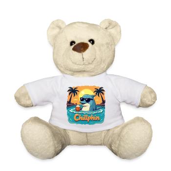 Chillphin – Entspann dich wie ein Delfin - Teddy - Weiß - Vorne
