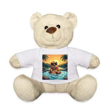 Chillbara Vibes - Capybara im Chillmodus - Teddy - Weiß - Vorne