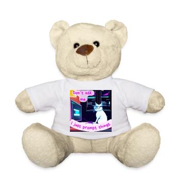 Frag mich nicht, ich fordere nur Dinge auf – Grumpy AI Cat - Teddy - Weiß - Vorne