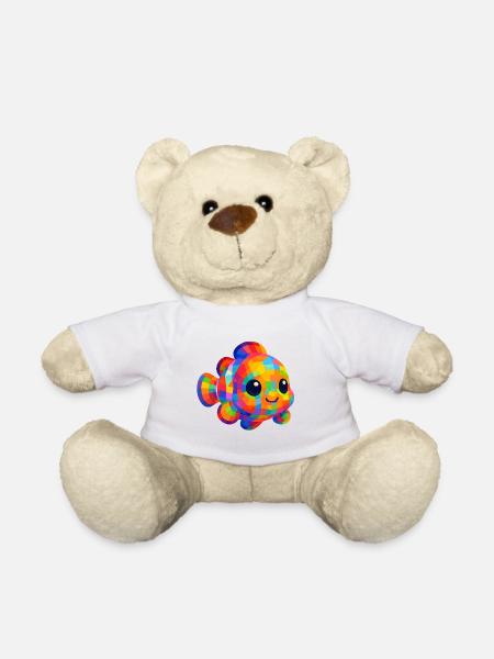 WPAP Polygon Style Animaux Kawaii Bébé Clownfish - Nounours - blanc