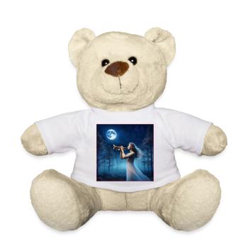 Trompeterin im Zauberwald bei Mondschein - Teddy - Weiß - Vorne