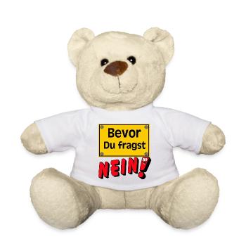 Bevor Du Fragst Nein Sign - Teddy - Weiß - Vorne