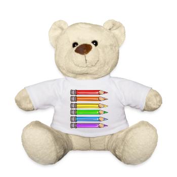PRIDE RAINBOW FLAG - Teddy Bear - white - Front