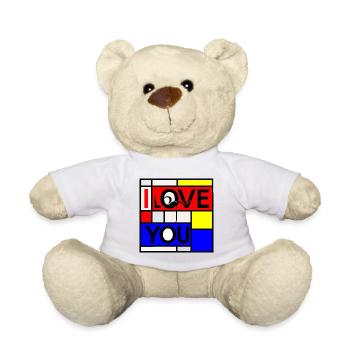 L’amour abstrait et vous Design géométrique - Nounours - blanc - Devant