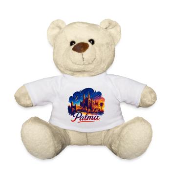 Palma Hauptstadt Mallorca Silhouette Geschenk - Teddy - Weiß - Vorne